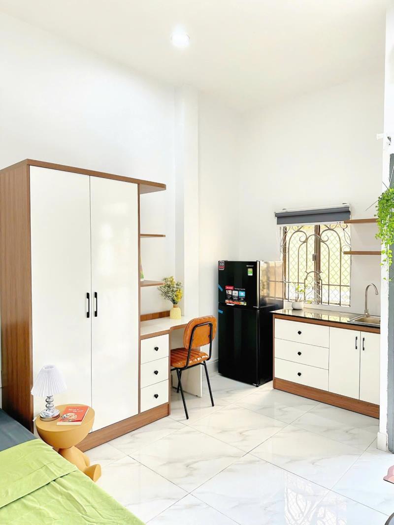  🌸Cho thuê căn hộ studio ban công đầy đủ nội thất ngay chợ bà chiểu - Ảnh 4