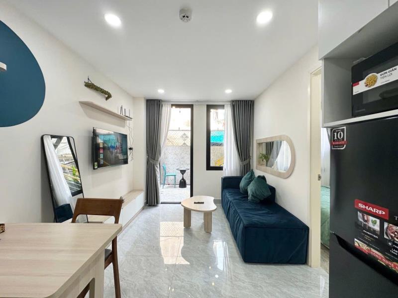 Cho thuê căn hộ 1pn 45m² có ban công – full nội thất – gần quận 1, quận 2 | bùi đình túy, bình thạnh