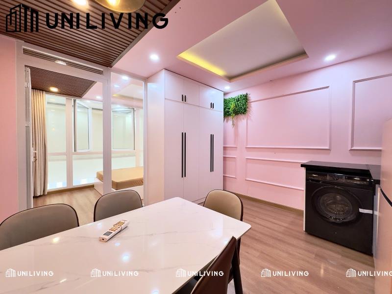 Căn hộ 1 phòng ngủ full nội thất màu hông dễ thương gần hàng xanh