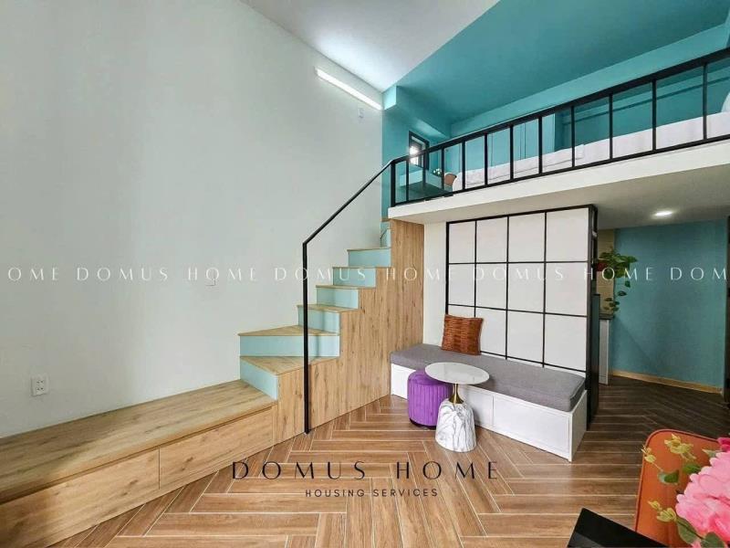 Cho thuê căn hộ duplex ban công riêng view thoáng – full nội thất, cửa kính lớn ngập ánh sáng, không gian yên tĩnh, an ninh, phòng trống dọn vào ngay