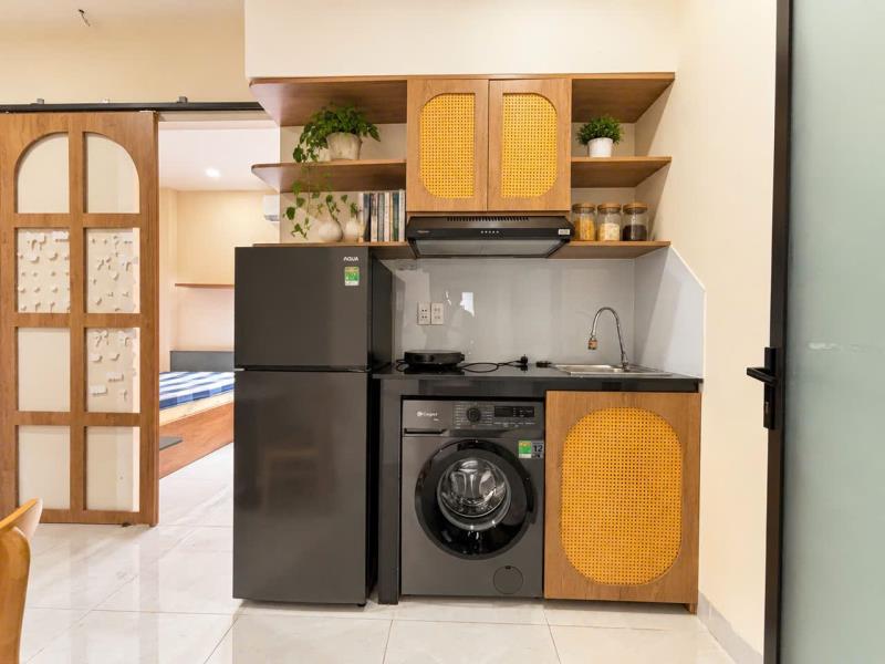 Căn hộ studio cao cấp tách bếp tone xanh green vibe thiên nhiên cực chill tại bình lợi! - Ảnh 3