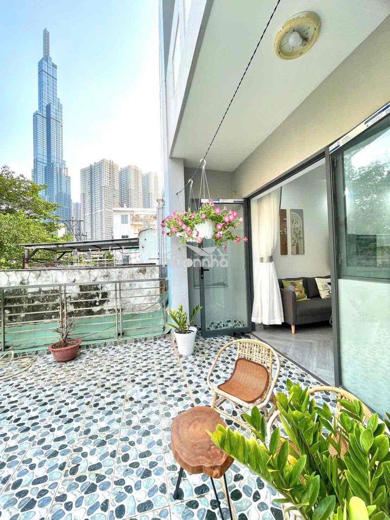 1 phòng ngủ ban công cực lớn view landmark 81 , thang máy